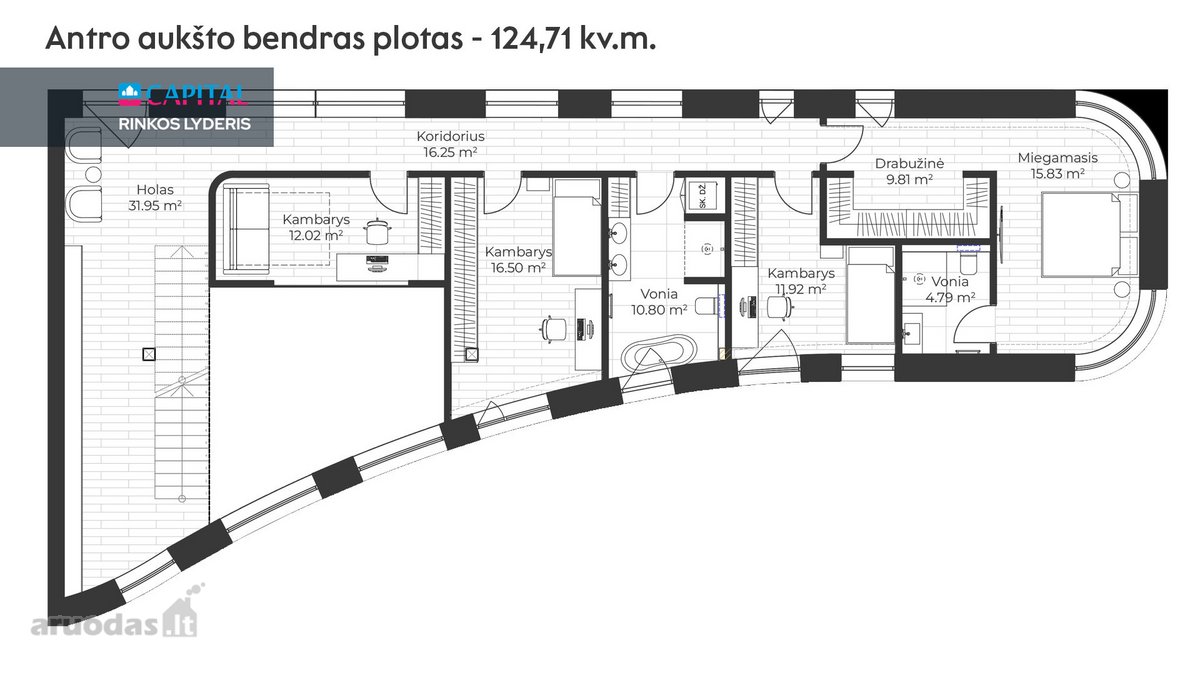 K12 – išskirtinės patalpos prabangiai - nuotraukos Nr. 30