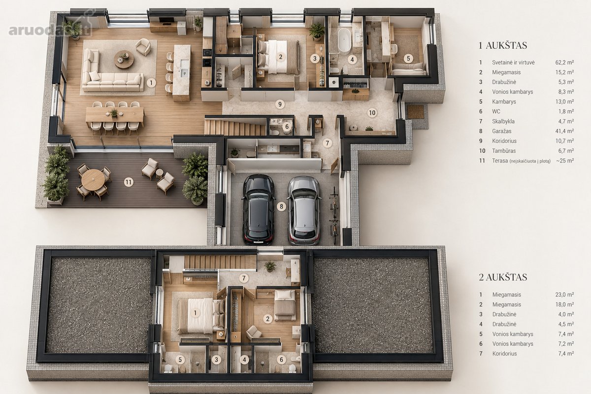 Pilnai Įrengtas 223 M² Namas Gilužiuose, - nuotraukos Nr. 34