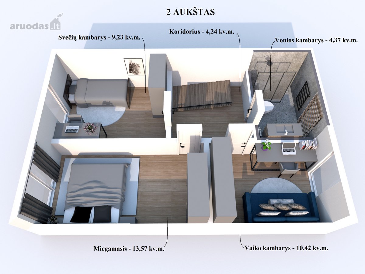 Parduodamas Moderniai Įrengtas Kotedžas, - nuotraukos Nr. 27