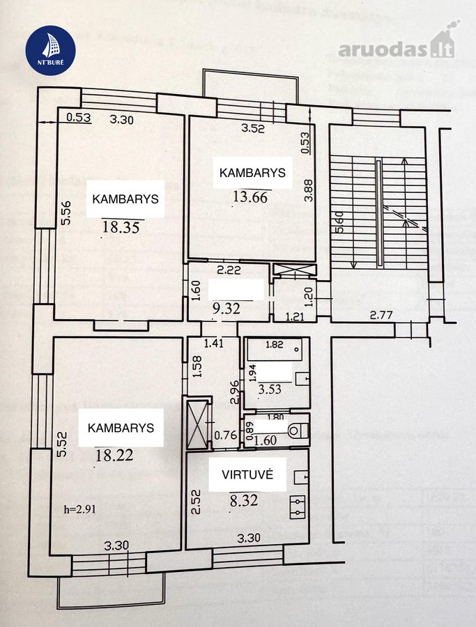 Erdvus 3 Kambarių Butas Renovuotame Name  73 - nuotraukos Nr. 23