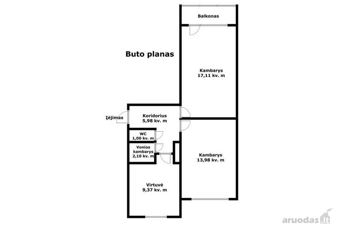 Parduodamas 2 kambarių butas Šiauliuose, - nuotraukos Nr. 20