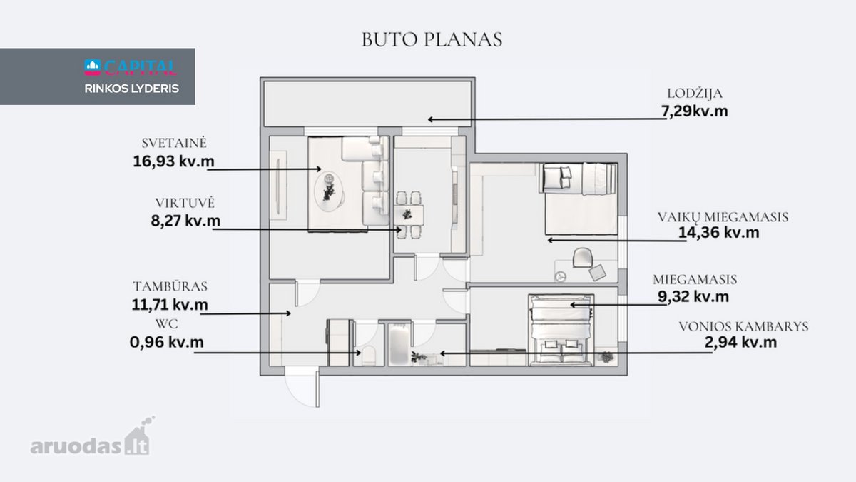 Parduodamas Šviesus Ir Jaukus Butas - nuotraukos Nr. 22