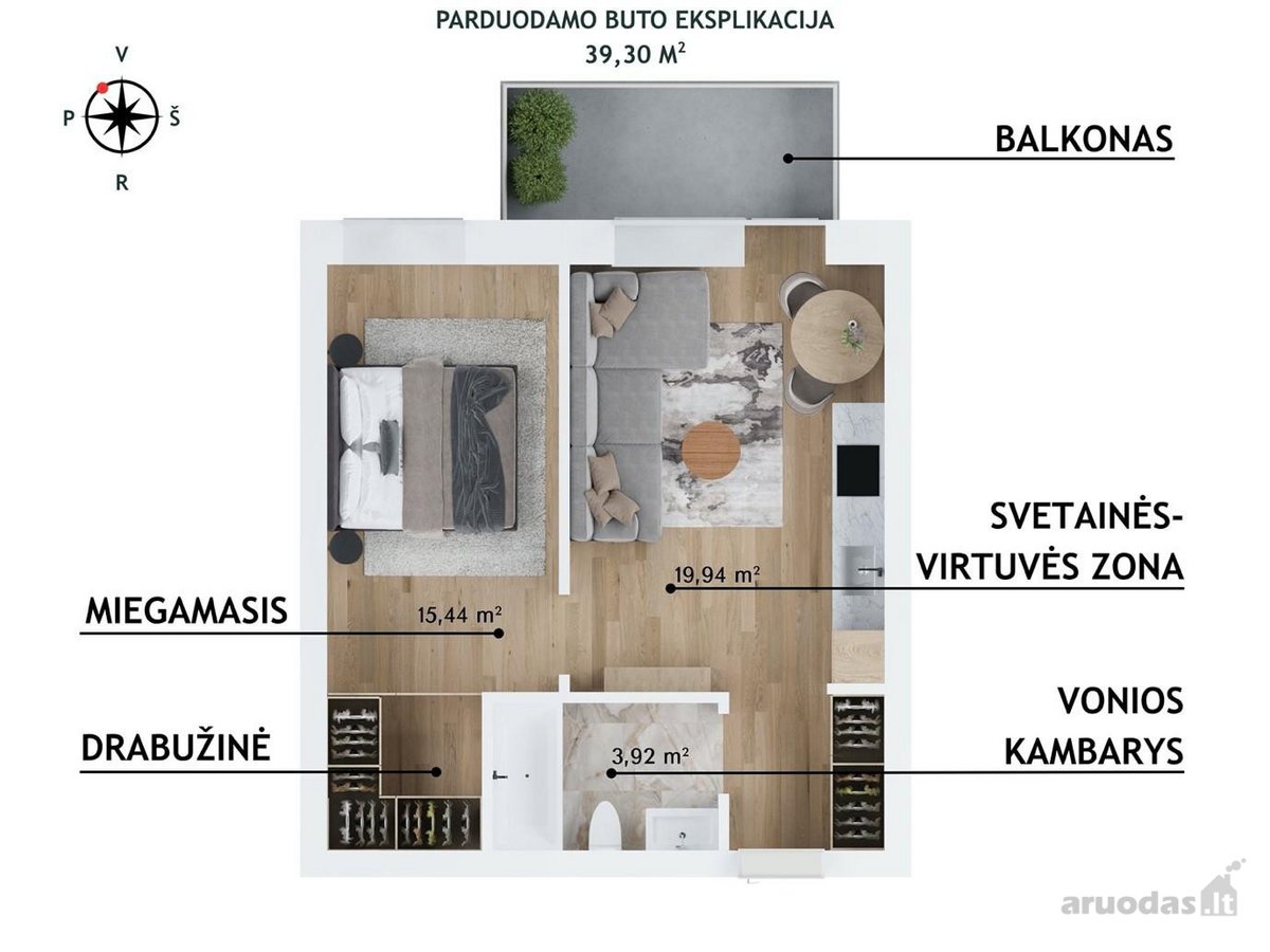Nuomojamas jaukus, šviesus ir patogiai - nuotraukos Nr. 22