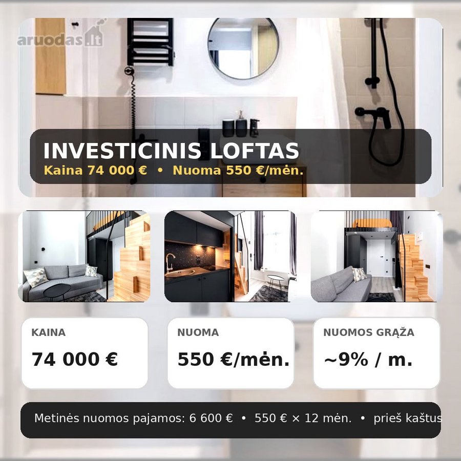 Investicinis loftas-studija Vilniuje  jau su - nuotraukos Nr. 2