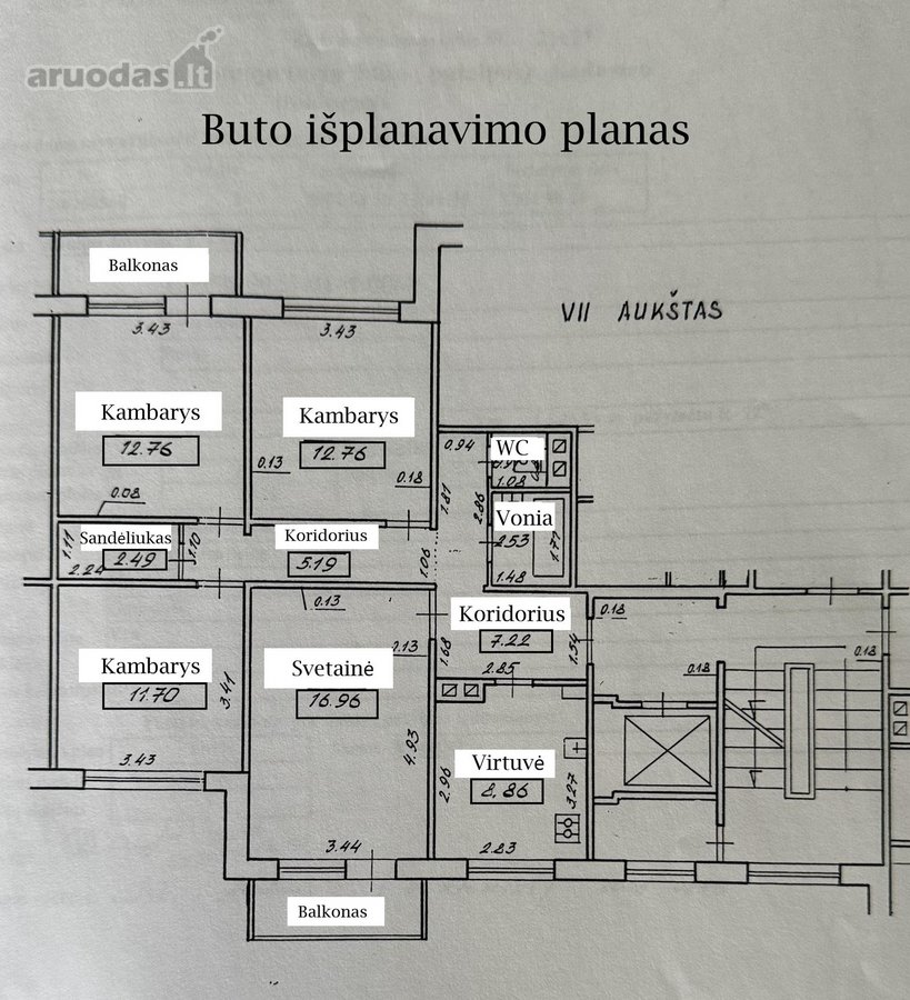 Parduodamas erdvus, keturių kambarių butas - nuotraukos Nr. 24