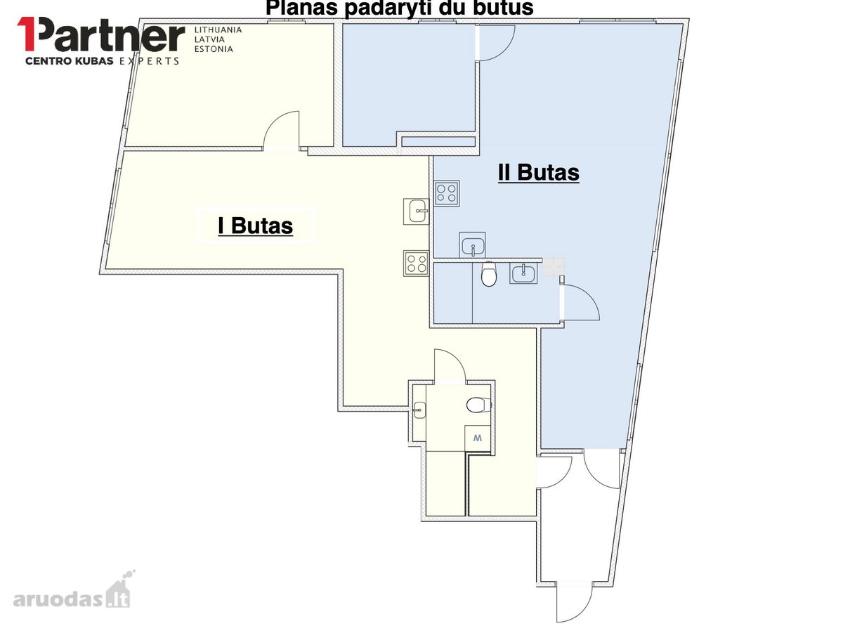 Parduodamas erdvus dviejų kambarių butas, pro - nuotraukos Nr. 22