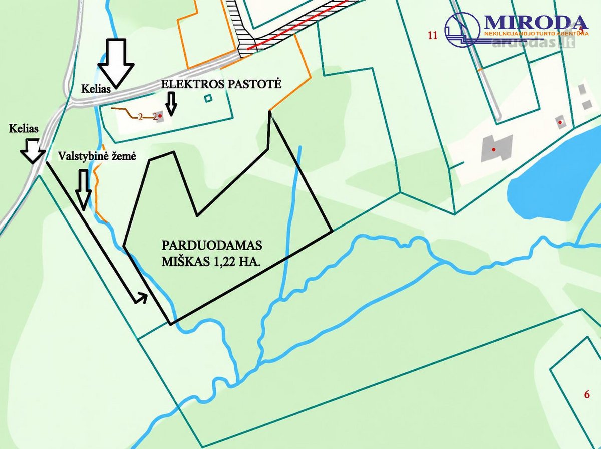 Upelis, miškas, asfaltas, šalia komunikacijos. - nuotraukos Nr. 3