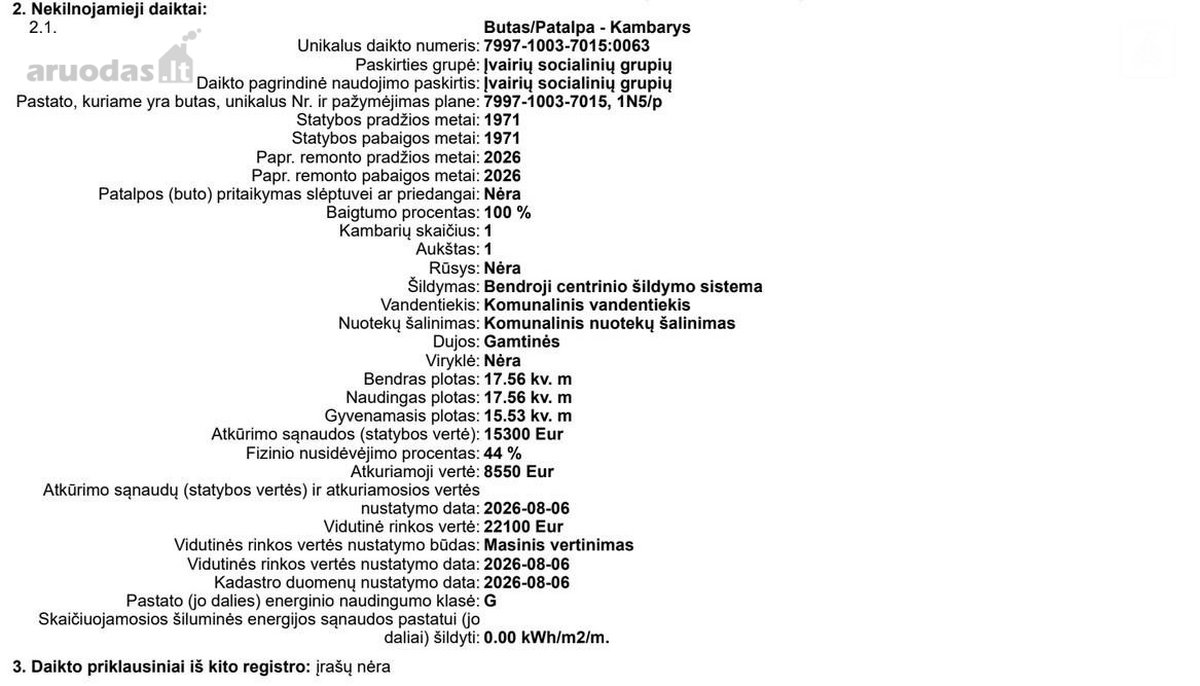 Parduodamas jaukus 1 kambario butas Grigiškėse - nuotraukos Nr. 12