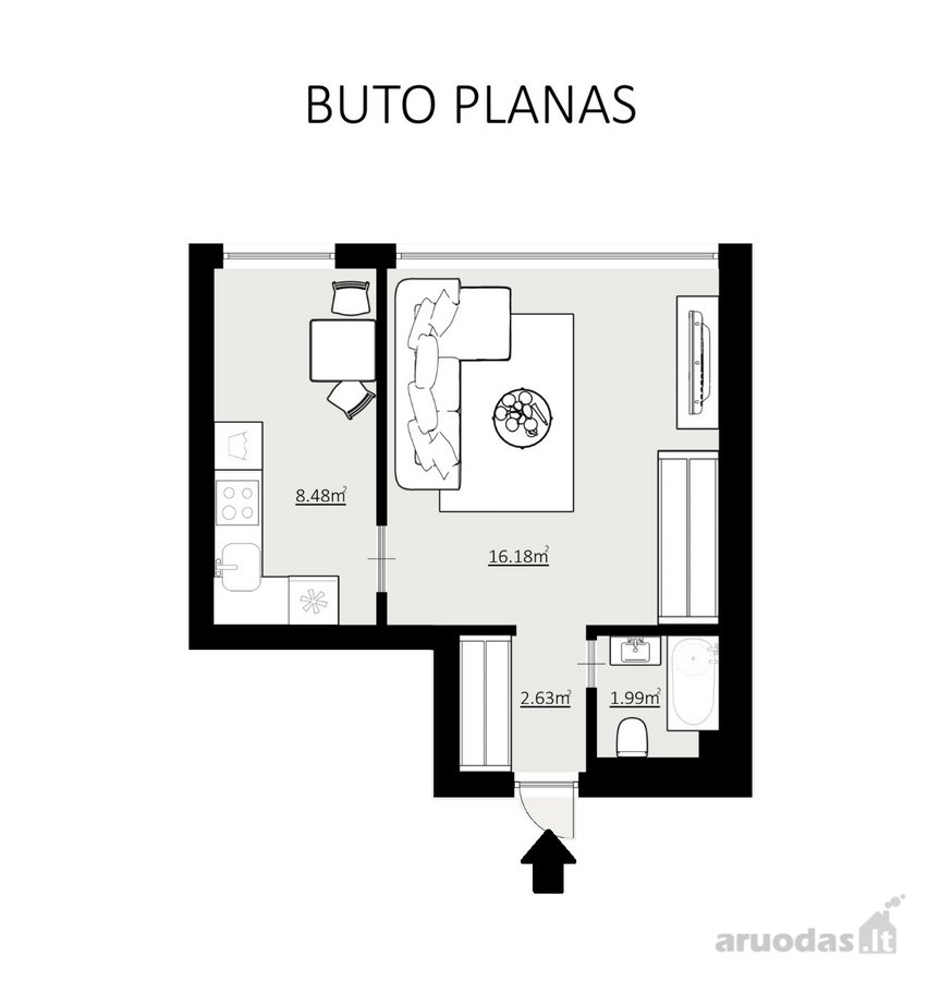 Nuomojamas 2 kambarių butas Naujojoje Vilnioje. - nuotraukos Nr. 20