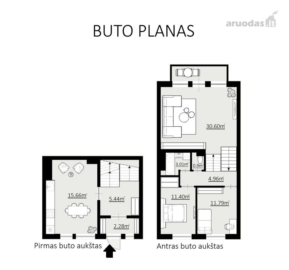 Parduodamas Erdvus Butas-kotedžas Per Du - nuotraukos Nr. 29