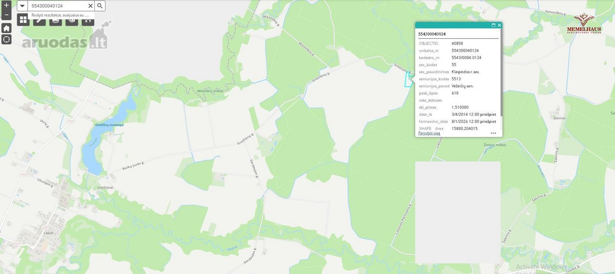 Parduodamas 1,51 Ha Žemės Sklypas Klaipėdos R - nuotraukos Nr. 4