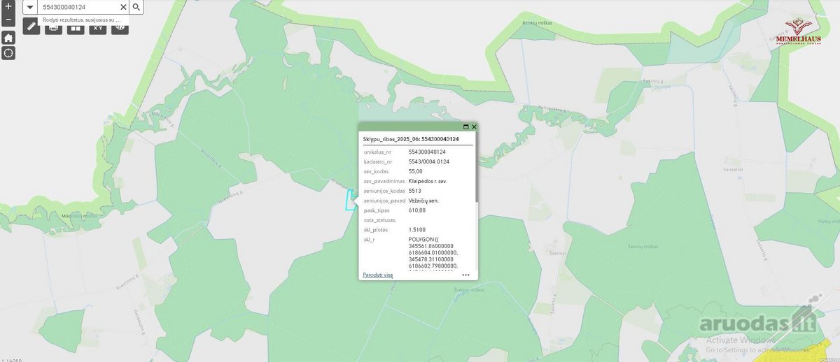 Parduodamas 1,51 Ha Žemės Sklypas Klaipėdos R - nuotraukos Nr. 5