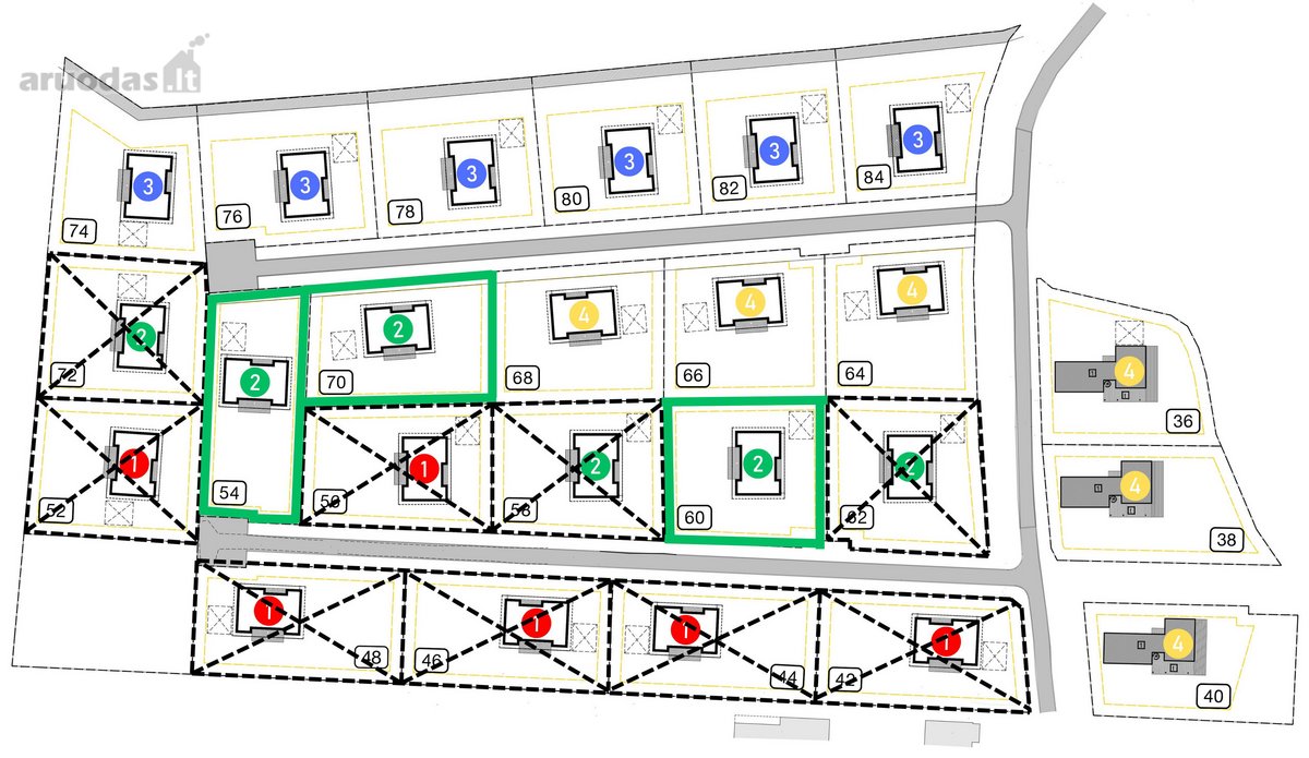 Parduodami trys II etapo (nr. 54, nr. 60 bei - nuotraukos Nr. 15