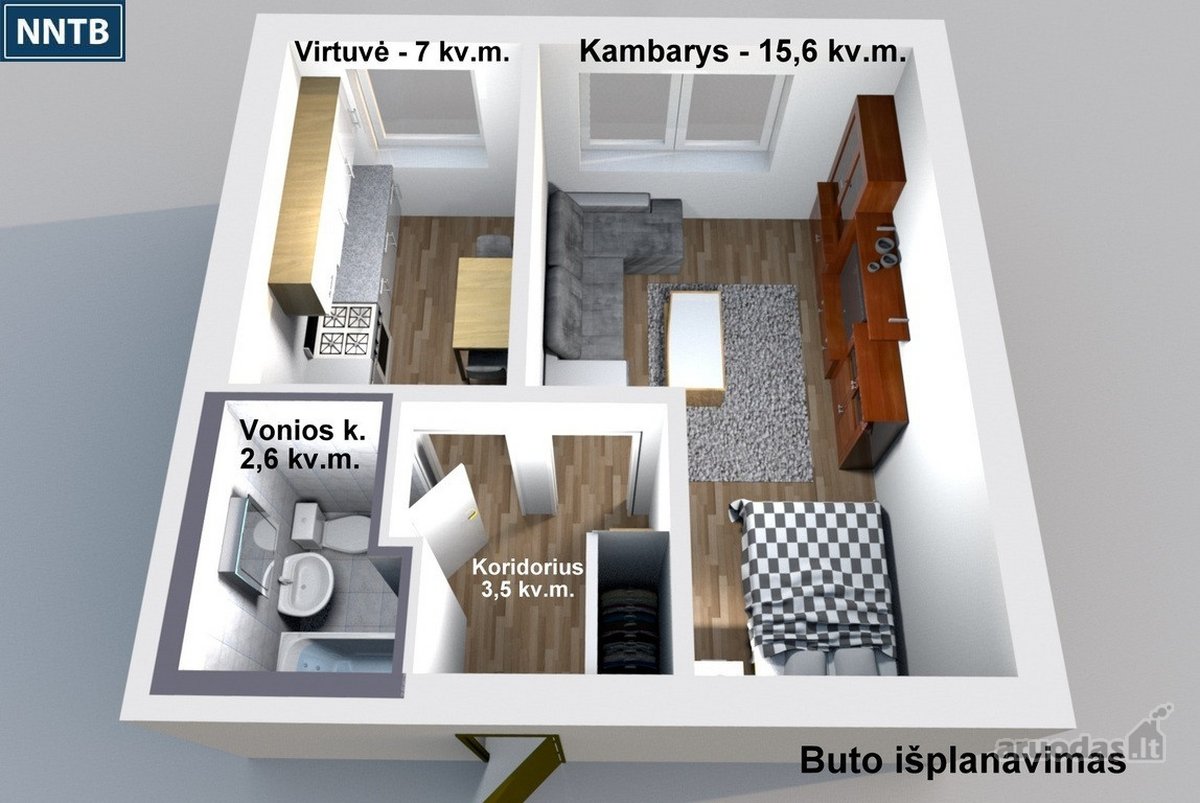 Parduodamas vidinis, šiltas vieno kambario - nuotraukos Nr. 14