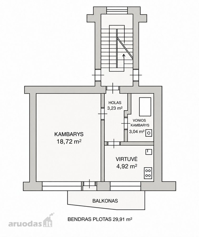 Jaukus 1 k. butas Antakalnyje gyventi ir - nuotraukos Nr. 18