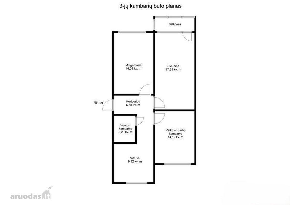 Ieškote erdvaus 3 kambarių buto, į kurį būtų - nuotraukos Nr. 31