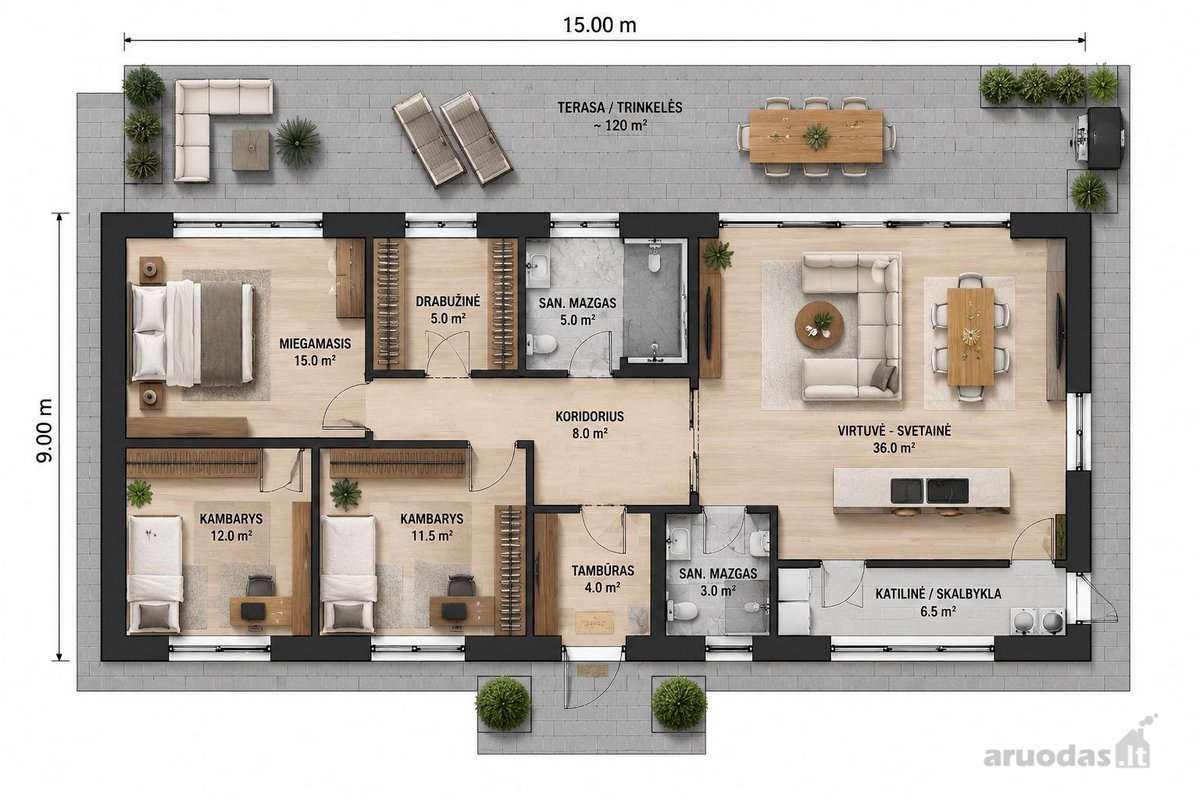 ? Parduodami 2 Nauji 116 m² A++ Klasės Namai - nuotraukos Nr. 3