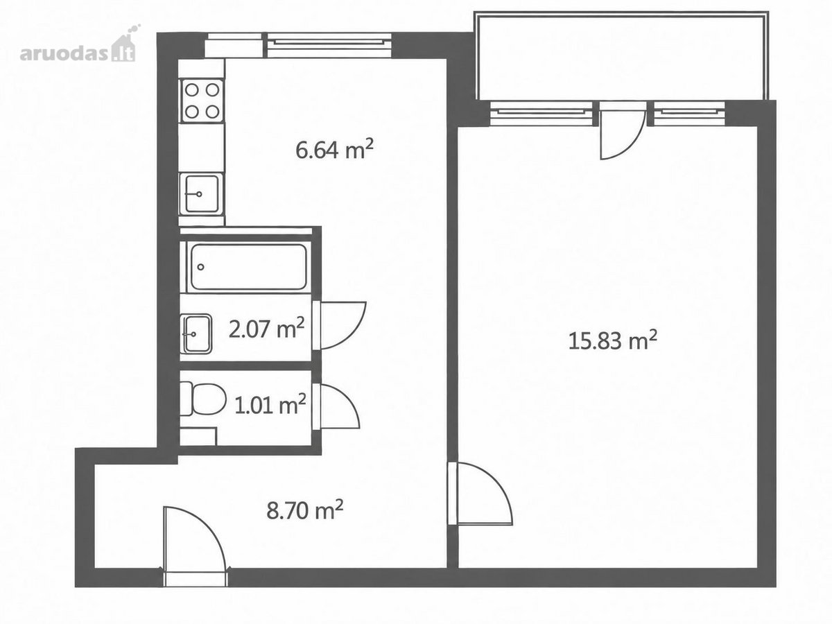 Parduodamas 1 Kambario Butas Šnipiškėse – - nuotraukos Nr. 17