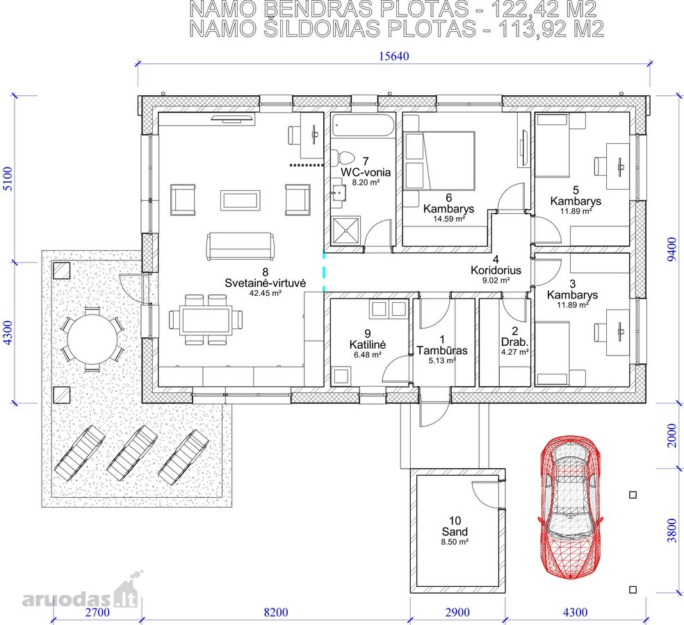 Kvartalo erdvės bei namų išplanavimas - nuotraukos Nr. 9