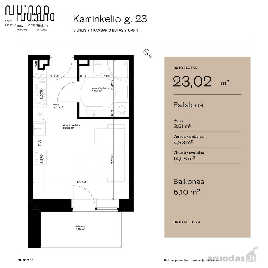 Naujas, įrengtas butas su balkonu, požeminiu - nuotraukos Nr. 53