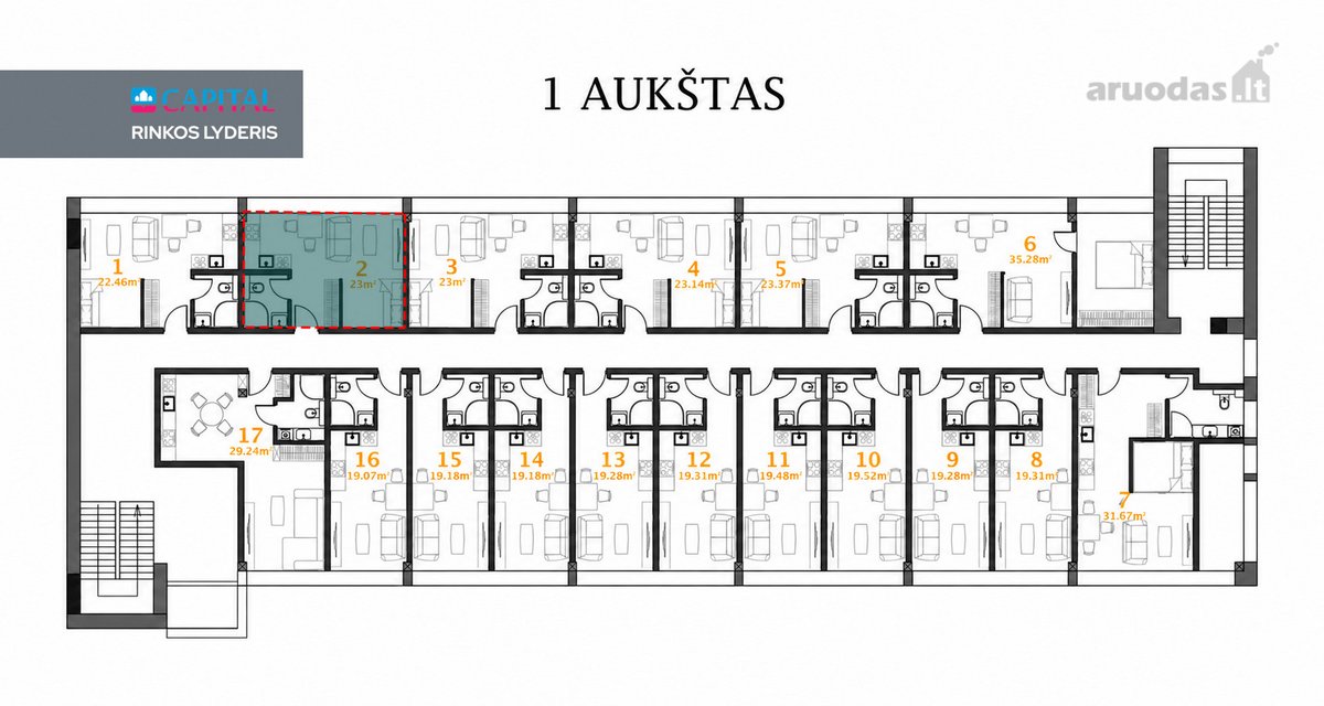 Smart Units – 23 Kv. M Studija Vilniuje  - nuotraukos Nr. 12