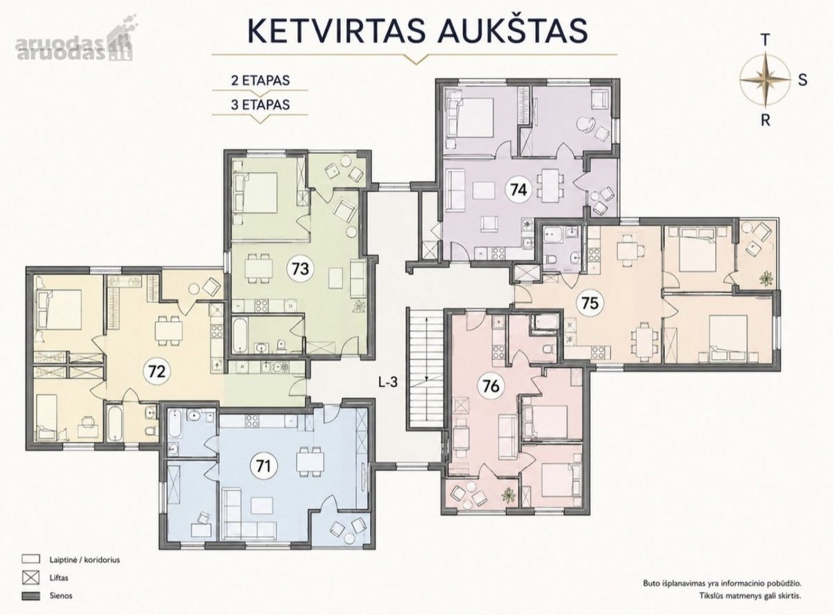 Parduodamas 43 Kv. M Butas Su Terasa Naujos - nuotraukos Nr. 15