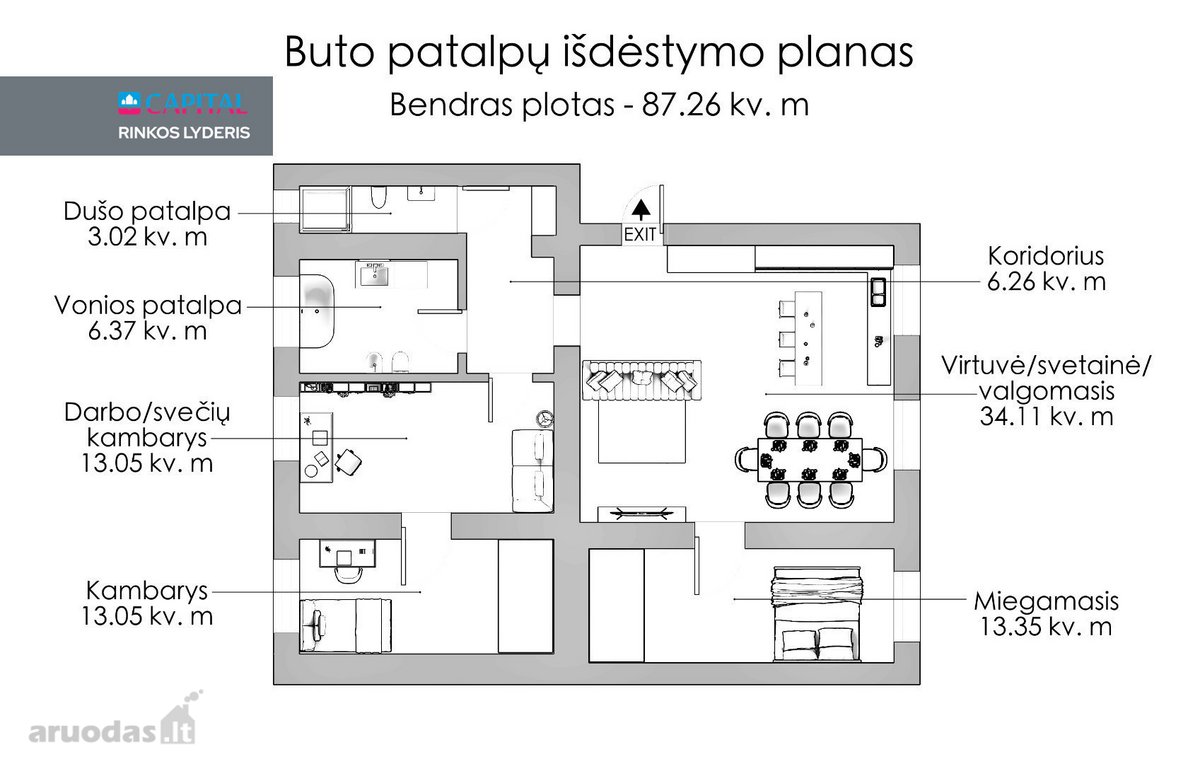 Parduodamas Erdvus, Beveik 90-ies Kvadratinių - nuotraukos Nr. 21