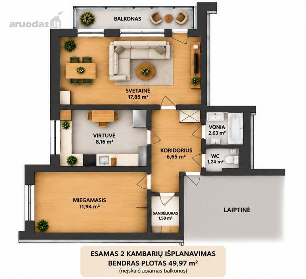 2 Kambarių Butas Renovuotame Name, Čiobiškio - nuotraukos Nr. 6