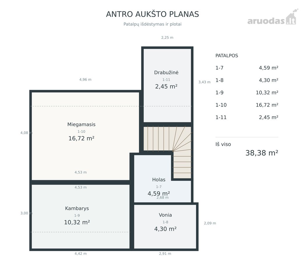 Erdvus ir komfortiškas sublokuotas būstas - nuotraukos Nr. 61