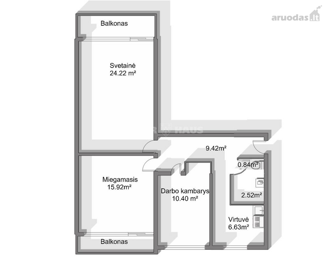 Jaukus 3 Kambarių Butas Miesto Centre – - nuotraukos Nr. 14