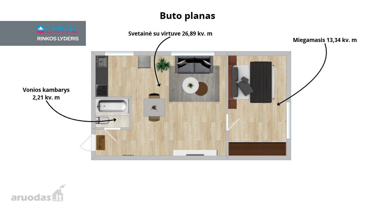 Parduodamas Dviejų Kambarių Butas Kaune – - nuotraukos Nr. 17