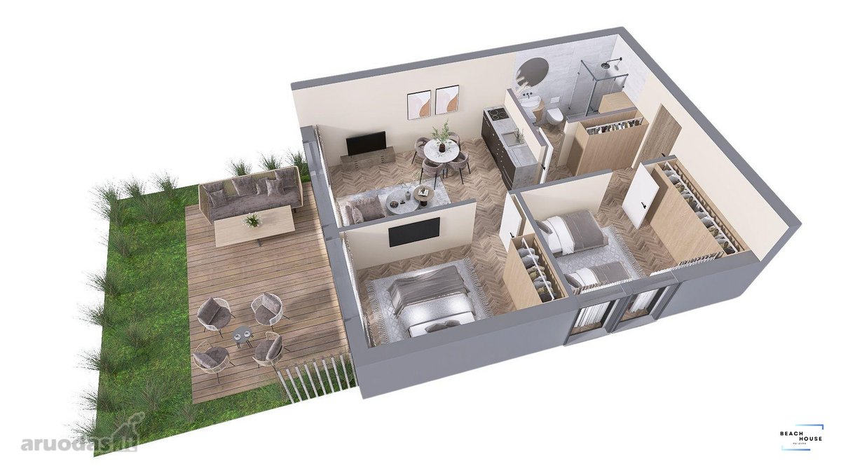 3 kambarių apartamentai su didele terasa - nuotraukos Nr. 7