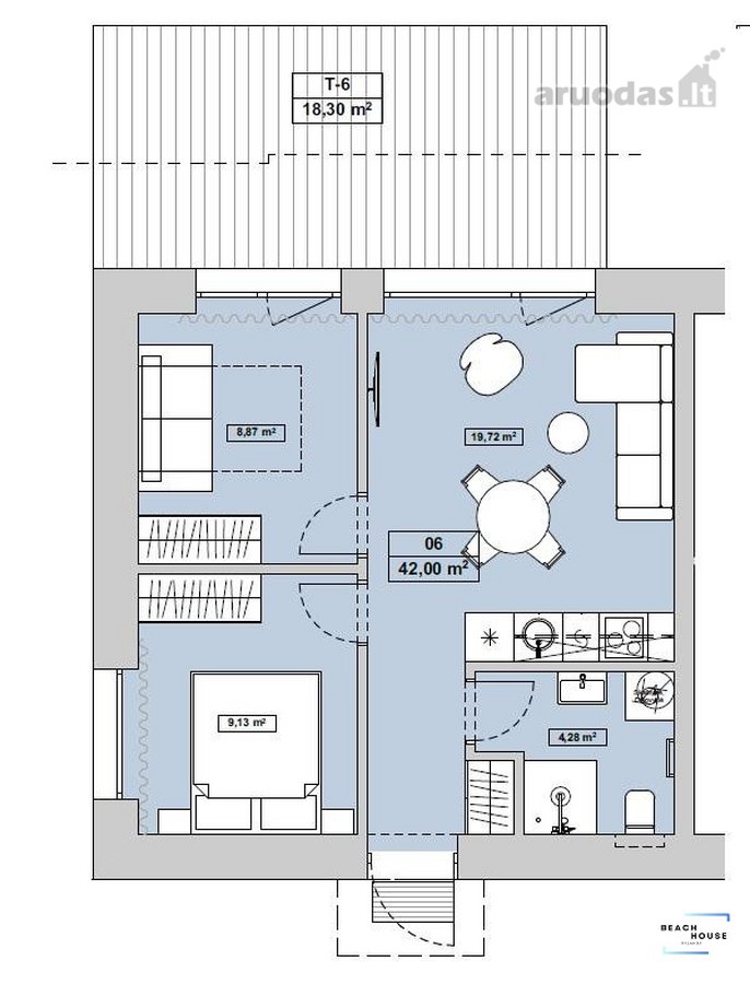3 kambarių apartamentai su didele terasa - nuotraukos Nr. 4