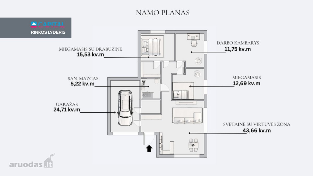 Parduodamas Moderniai Įrengtas Vienos Aukšto - nuotraukos Nr. 31