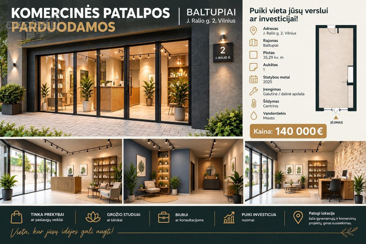 Parduodamos naujos komercinės patalpos - nuotraukos Nr. 2