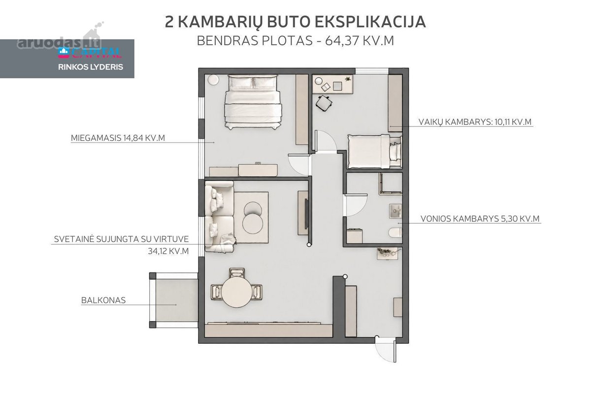 Parduodamas Šviesus Ir Funkcionaliai - nuotraukos Nr. 21