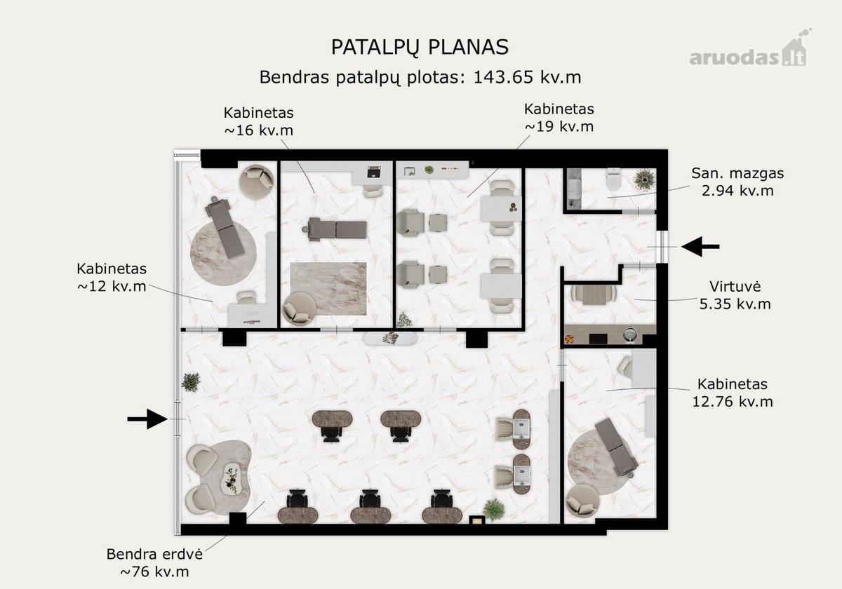 Išnuomojamos įrengtos komercinės patalpos - nuotraukos Nr. 4