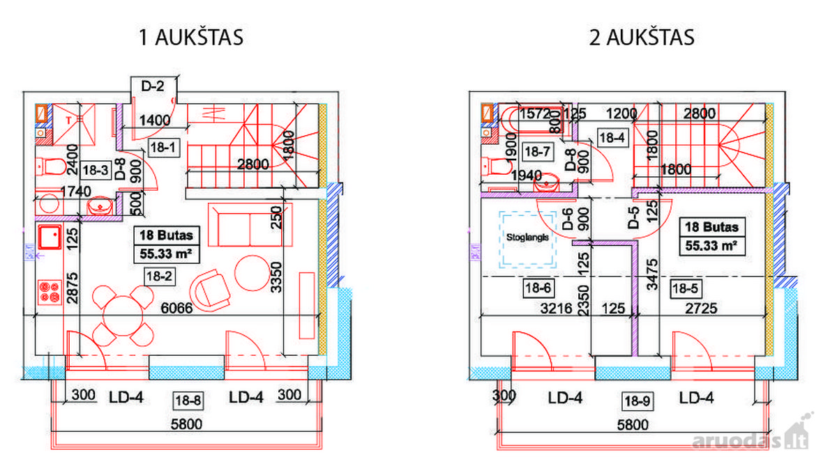 Išskirtinis butas per 2 aukštus Ps11 projekte. - nuotraukos Nr. 2