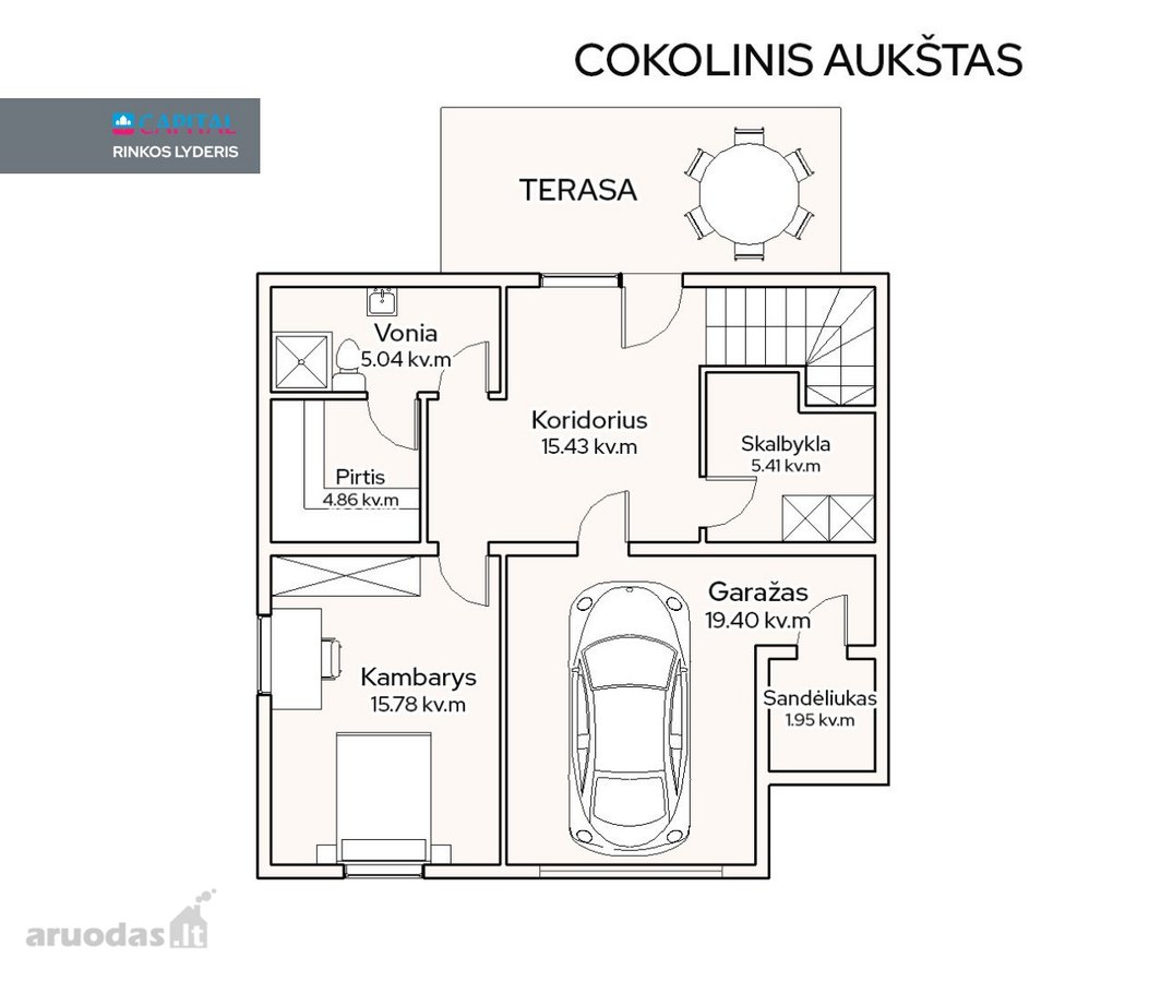 Parduodamas Erdvus, Stilingai Įrengtas Namas - nuotraukos Nr. 21