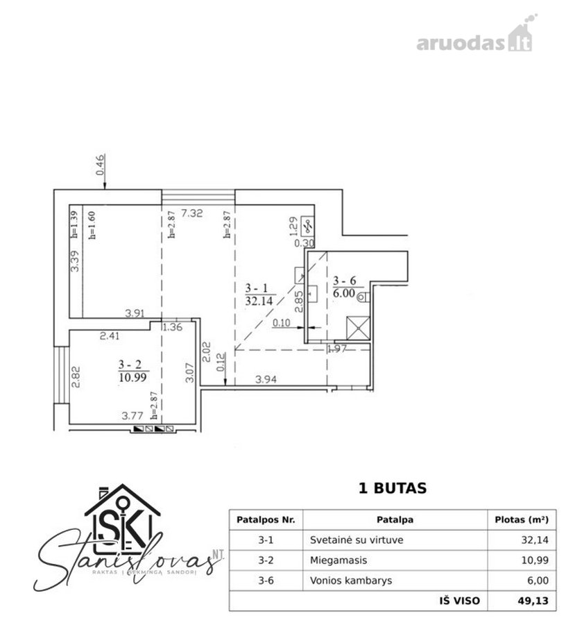 Parduodamas 2 Kambarių Butas Su Vaizdu Į - nuotraukos Nr. 13