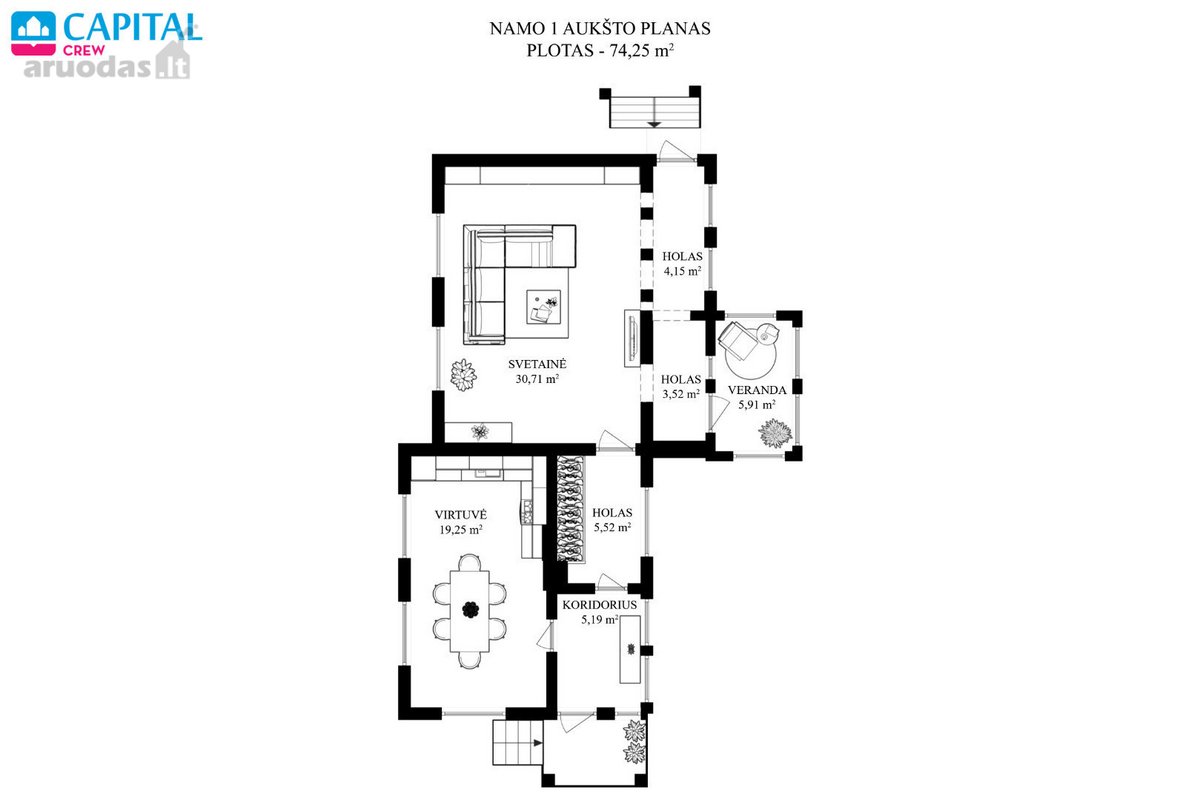 Parduodamas 5 kambarių namas Rastinėnuose. - nuotraukos Nr. 26