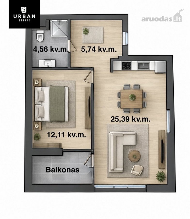 Parduodamas Pilnai Įrengtas, Šviesus 2 - nuotraukos Nr. 31