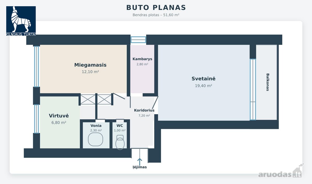 Parduodamas Šviesus 2 Kambarių Butas Su - nuotraukos Nr. 19