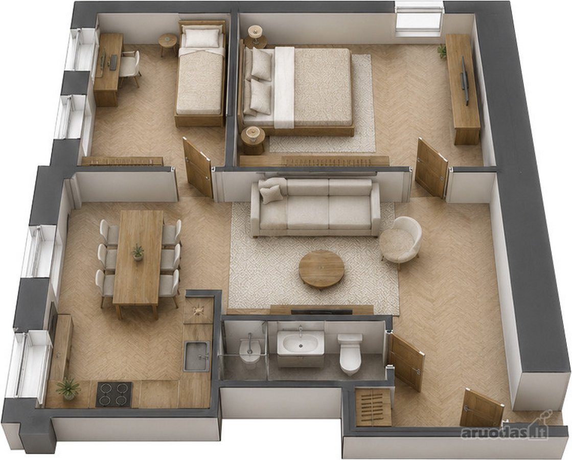 Parduodami išskirtiniai 66,44 m² apartamentai - nuotraukos Nr. 13