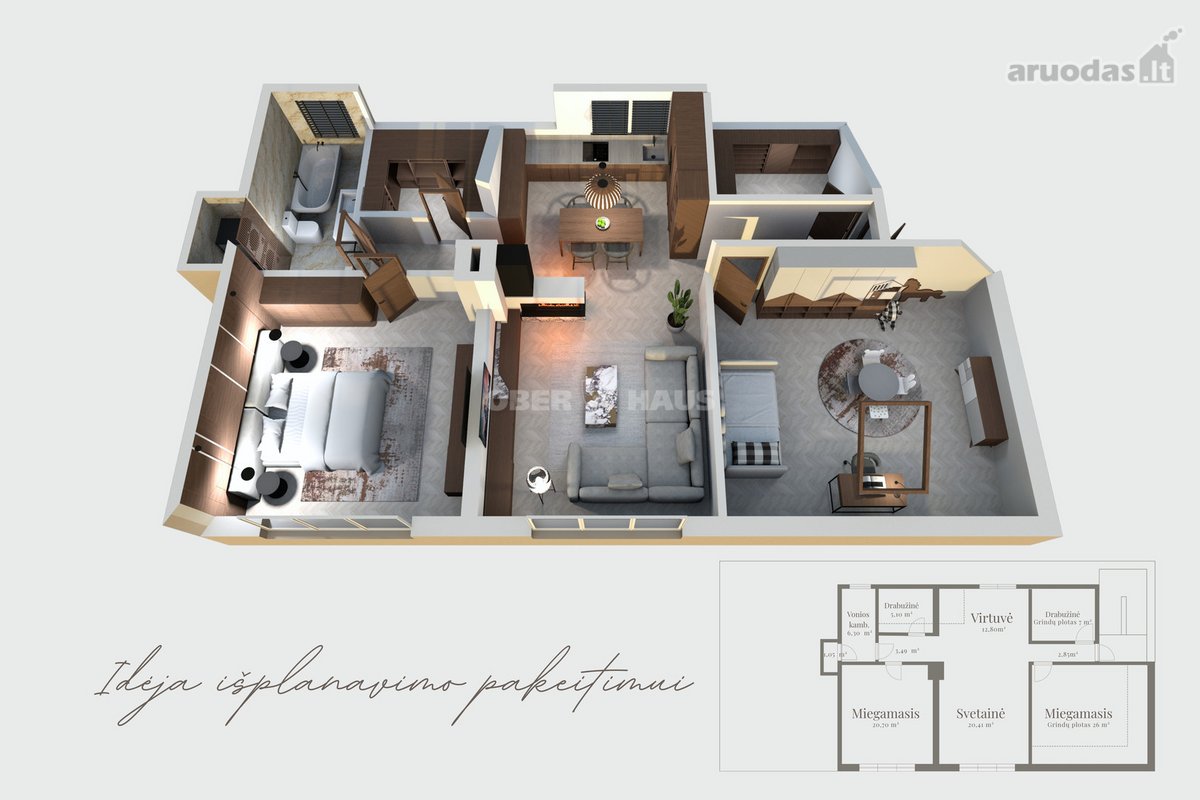 Neremontuotas palėpėje esantis 2-jų kambarių - nuotraukos Nr. 7