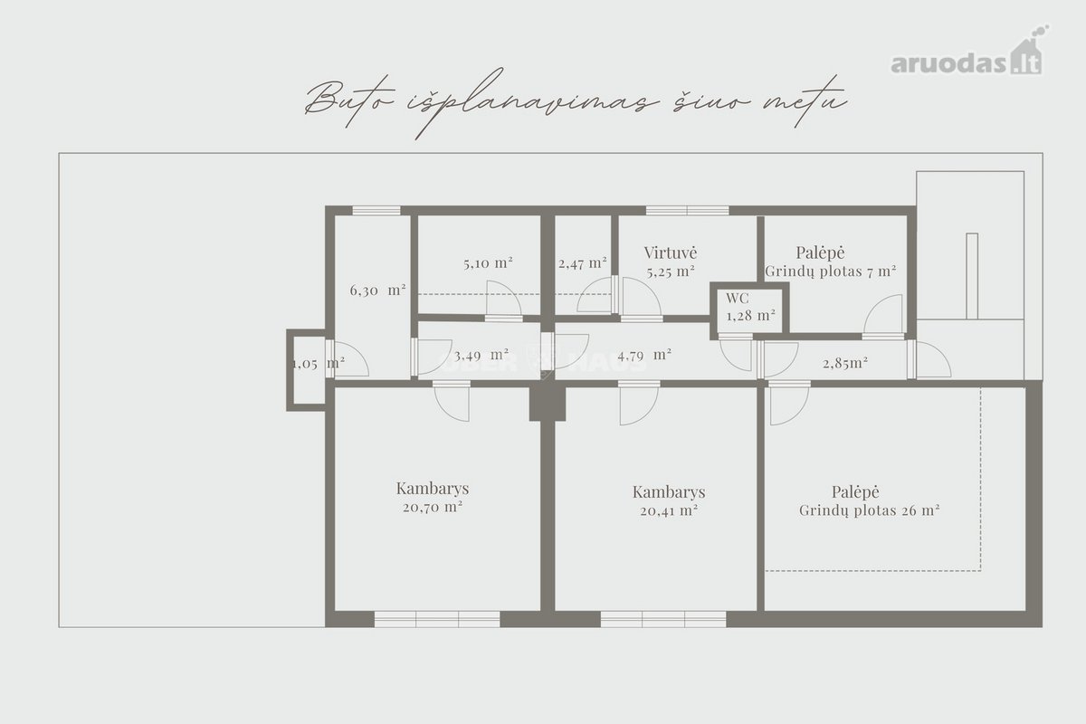Neremontuotas palėpėje esantis 2-jų kambarių - nuotraukos Nr. 23