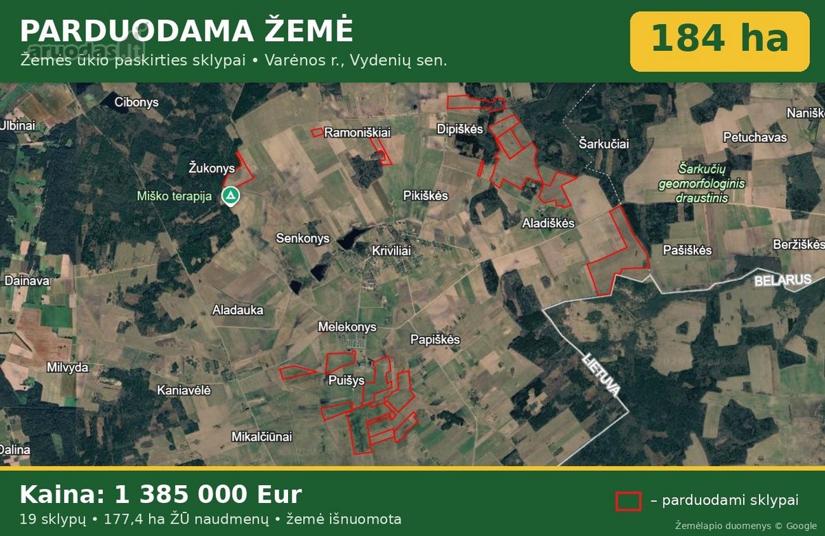 Parduodama  184 ha žemės ūkio paskirties - nuotraukos Nr. 3