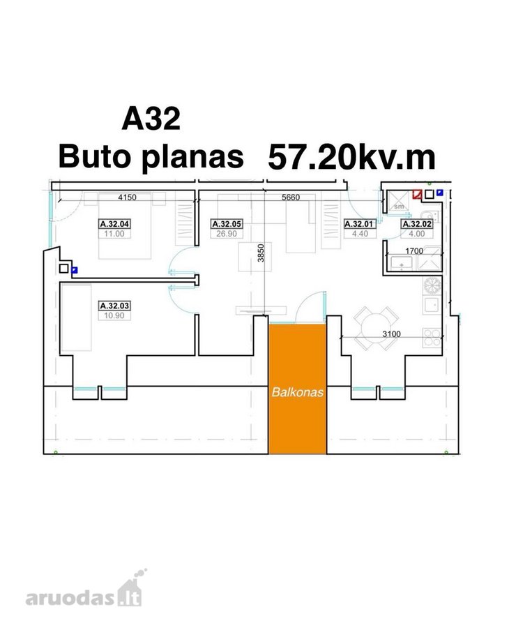 Parduodamas Išskirtinis 3 Kambarių Butas – - nuotraukos Nr. 3