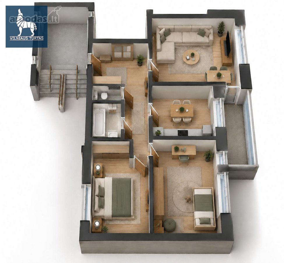 Parduodamas 3 Kambarių, 61,66 M² Butas - nuotraukos Nr. 11