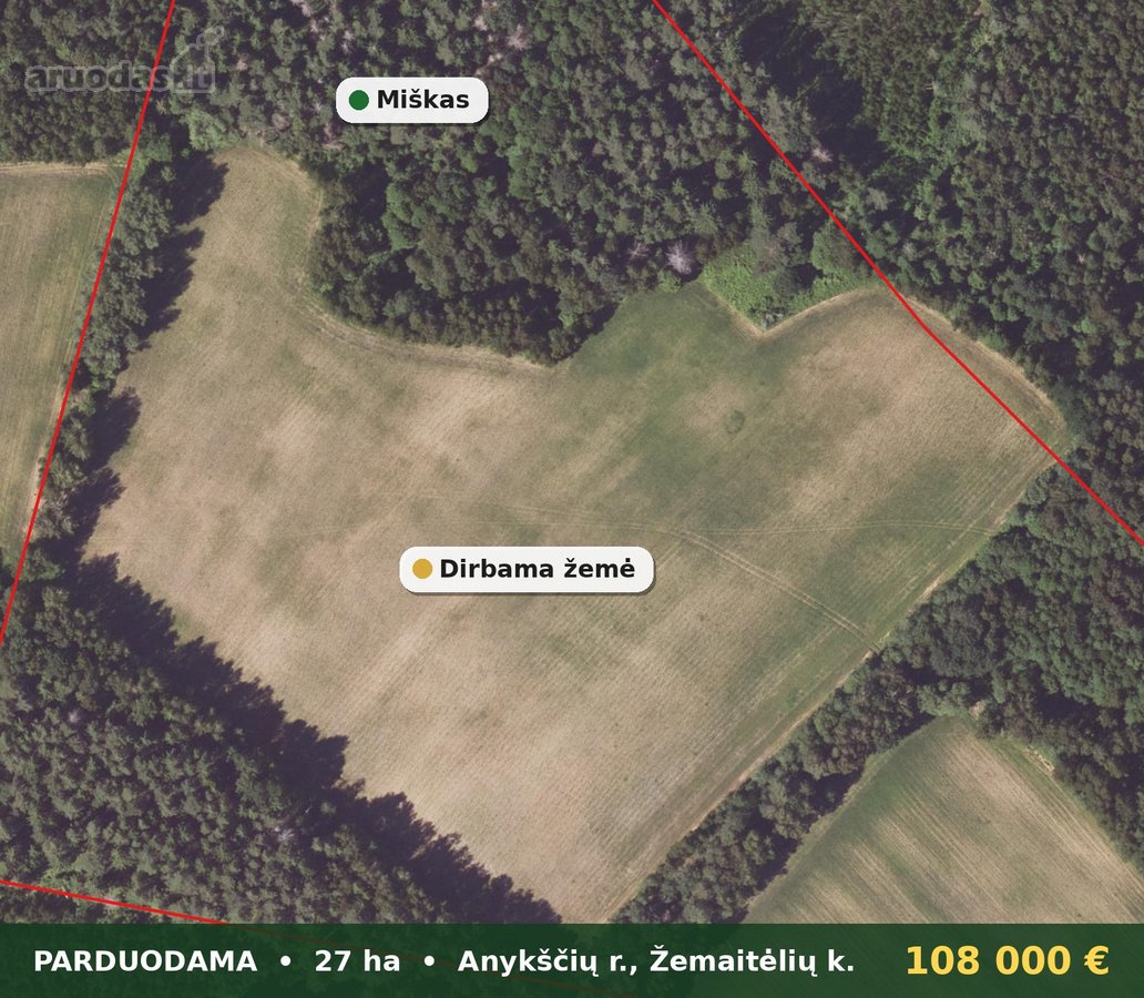  Parduodamas 27 ha žemės ūkio ir miško - nuotraukos Nr. 4